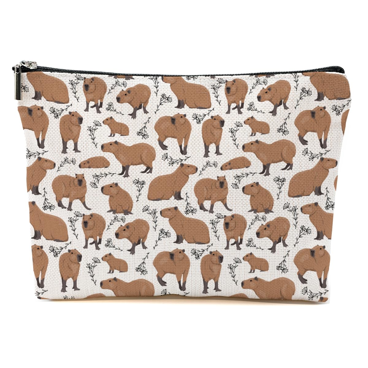 Cute Capybara Makeup Bag Capybara Gifts Animal Lover Gifts for Women Pet Owner Capybara Owner Mom Wife Animals Theme Travel Accessories Bag Mothers