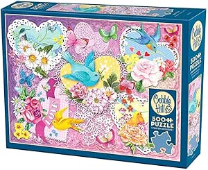 Cobble Hill 500 Piece Puzzle - Village Tree Scene With Sample Poster Included - Family Puzzle