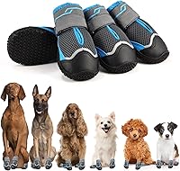 Vista 10 de Zapatos de perro para perros grandes, transpirables, para pavimento caliente, antideslizantes, botas y protectores de patas para el verano