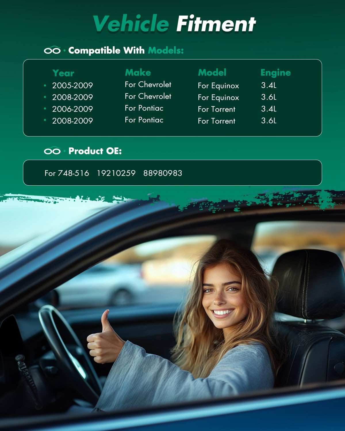 SCITOO Power Window Regulator and Motor fit for 2005 2006 2007 2008 2009 for Chevrolet for Equinox Rear Left Side 748-516