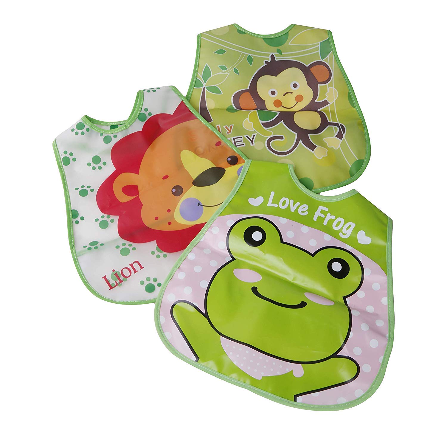 BabyGo Easy to Clean Waterproof Baby Apron with Bib (Pack of 3) Random Color - Image 5 thumbnail