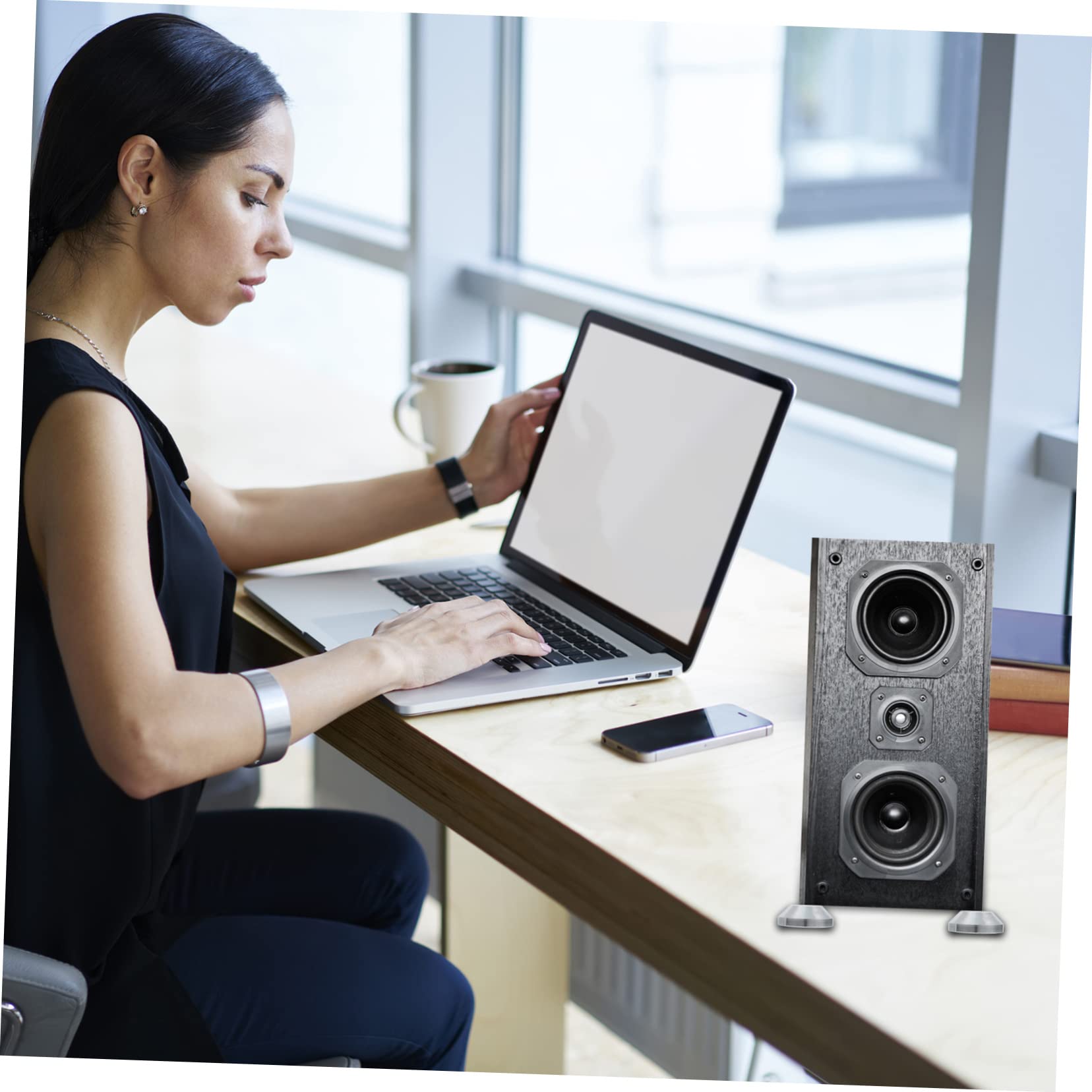 SEWACC 8pcs Heavy-Duty Speaker Isolation Stand Feet Spike Pad for Amplifiers Cd Players and Turntables Stable and Shockproof Speaker Base Replacement