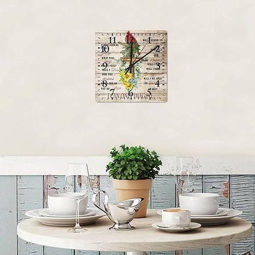Miniatura 1 de I Can Only Imagine - Reloj de pared religioso de 10 pulgadas con diseño de pájaros cardenales cruzados para dormitorio, funciona con pilas,