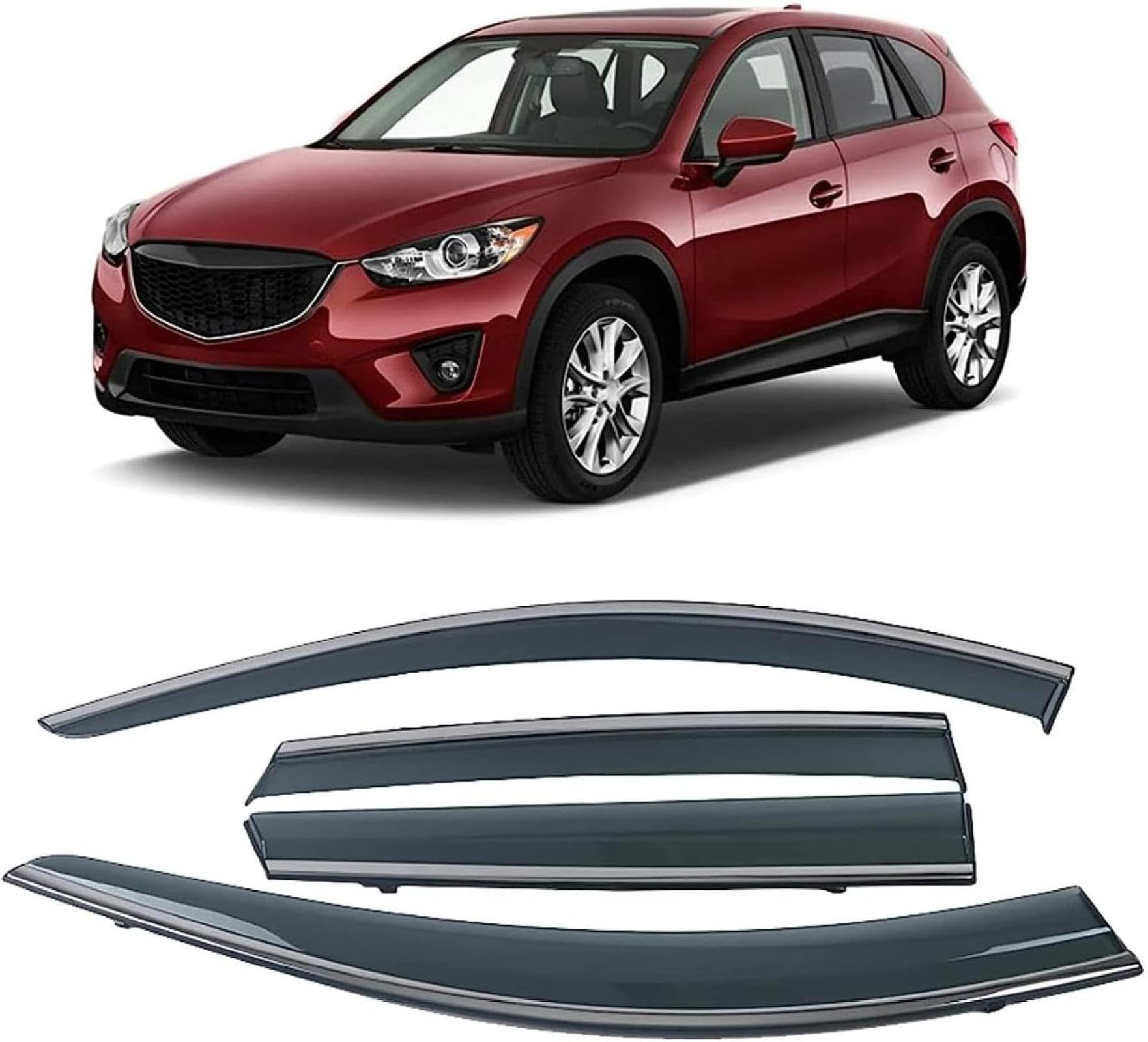 QILING Osłony przeciwdeszczowe bocznych szyb do Mazdy CX-5(modele 2011-2016),w tym osłony przeciwsłoneczne,osłony przeciwdeszczowe,pokrowce przeciwdeszczowe,osłony przeciwdeszczowe.