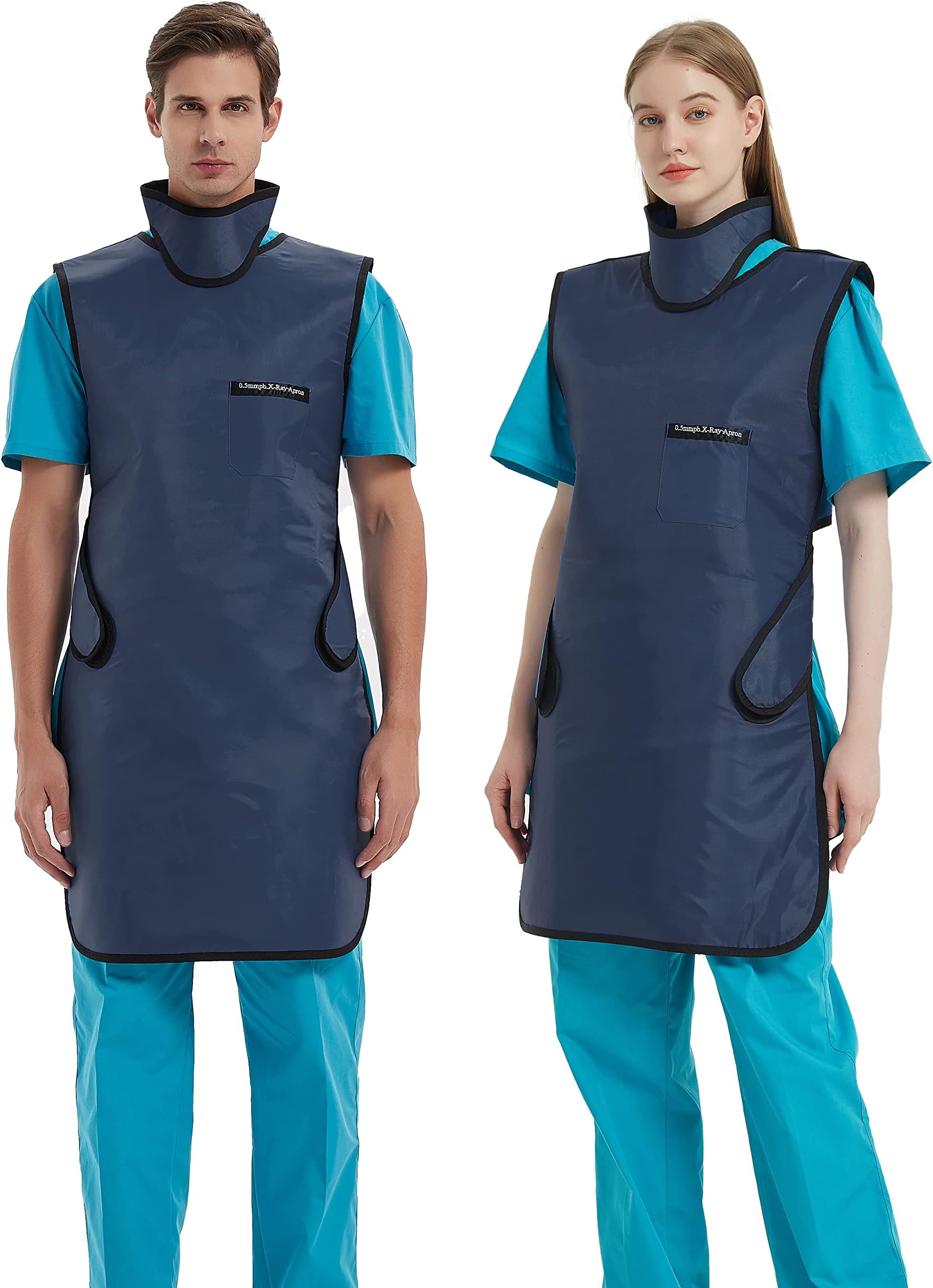 SHINRAY 0.5mmpb Xray Lead Apron and Thyroid Shield,Lead Gown,Dental Lab Apron, Navy Blue, Lead Apron+Thyroid Shield
