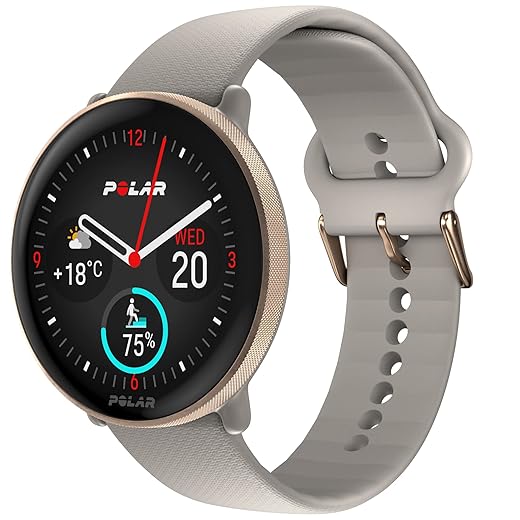 Polar Ignite 3 Bege - Relógio de Condicionamento e bem-estar com GPS, Análise do Sono, Tela AMOLED, Monitor de Atividade 24 horas, FC, Exercícios Personalizados e Orientação por voz em tempo real