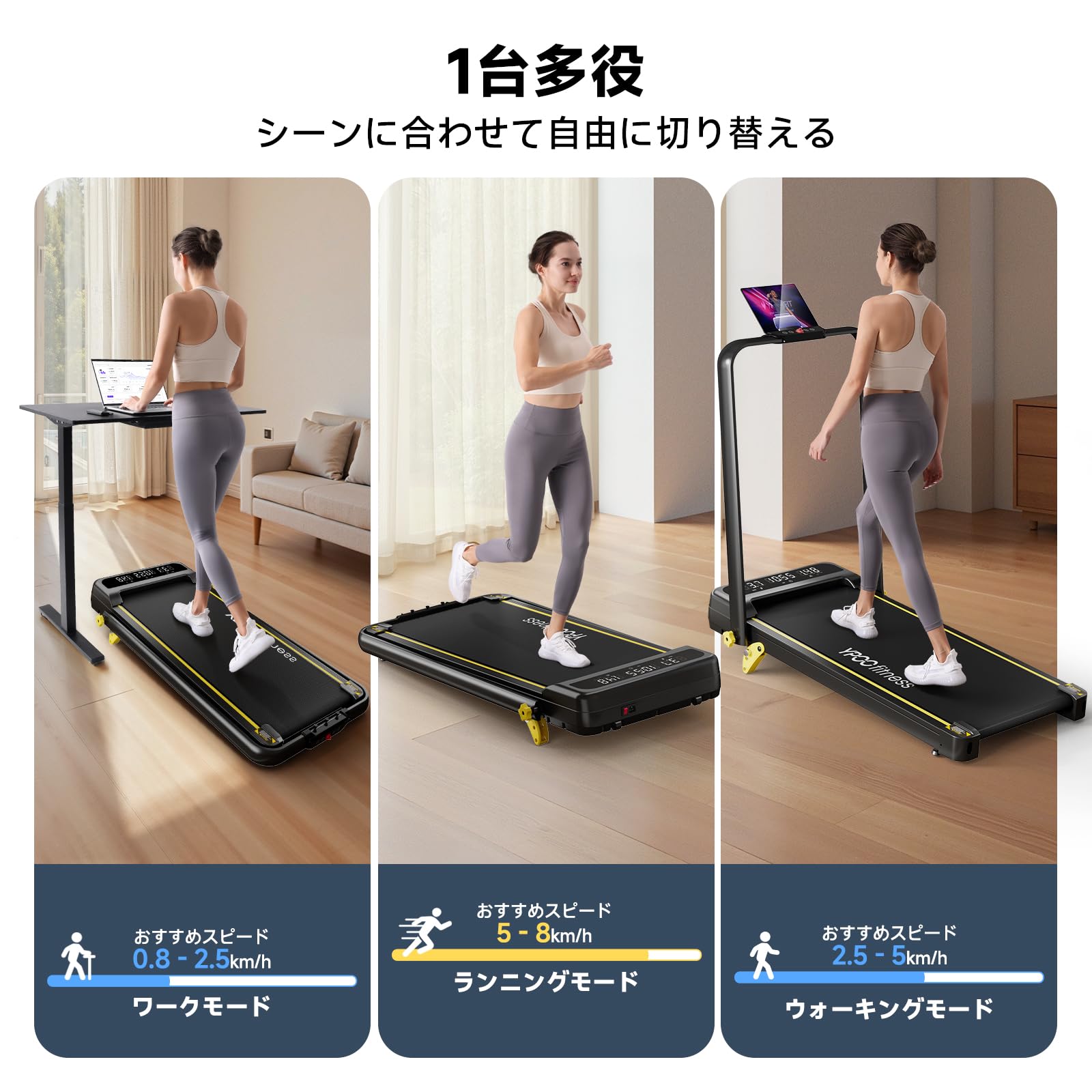 Amazon | YPOO ルームランナー ランニングマシーン 家庭用 1-12km/h 