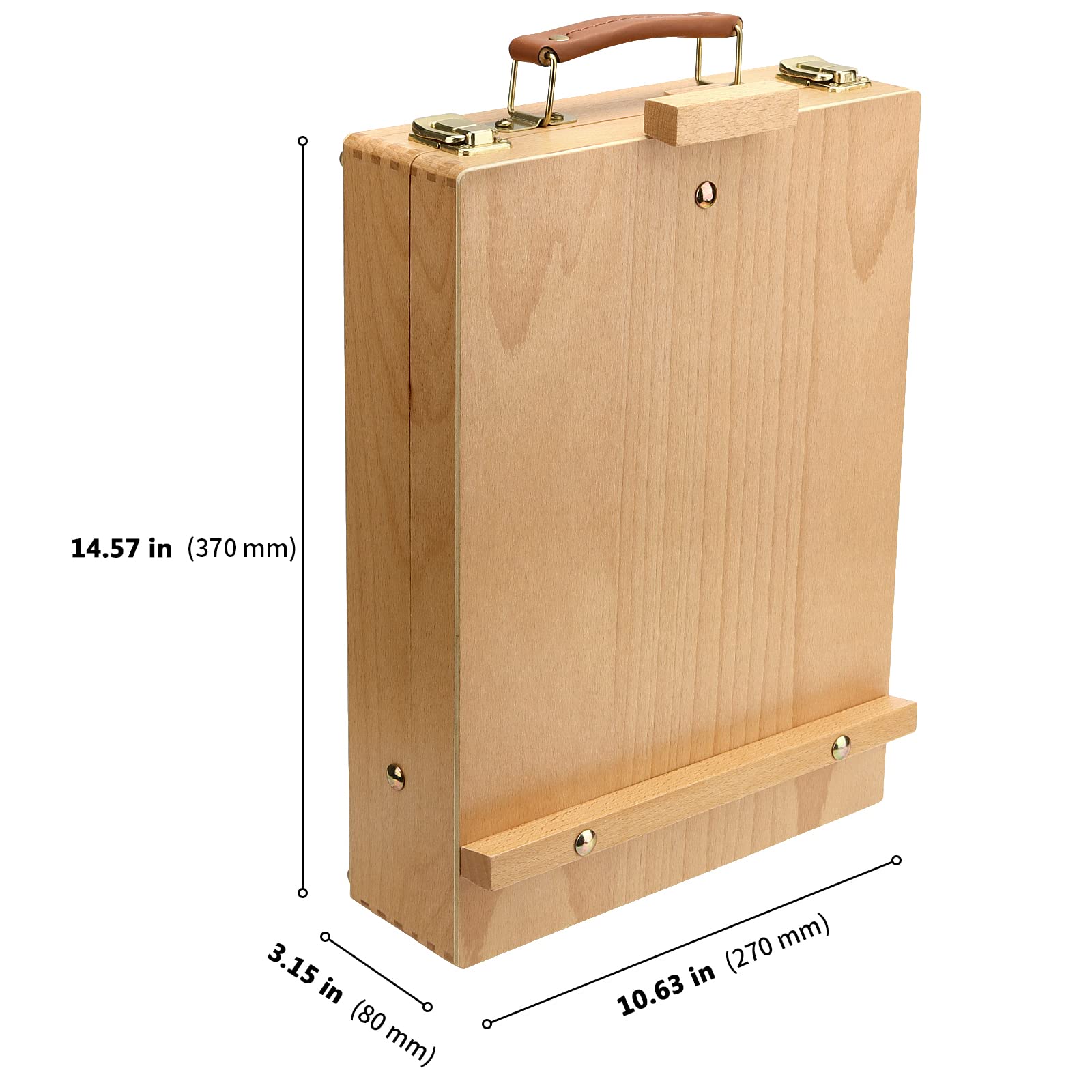 Caballete de mesa de madera, caja de almacenamiento de pintura ajustable, caballete de arte portátil para pintura, dibujo, artistas