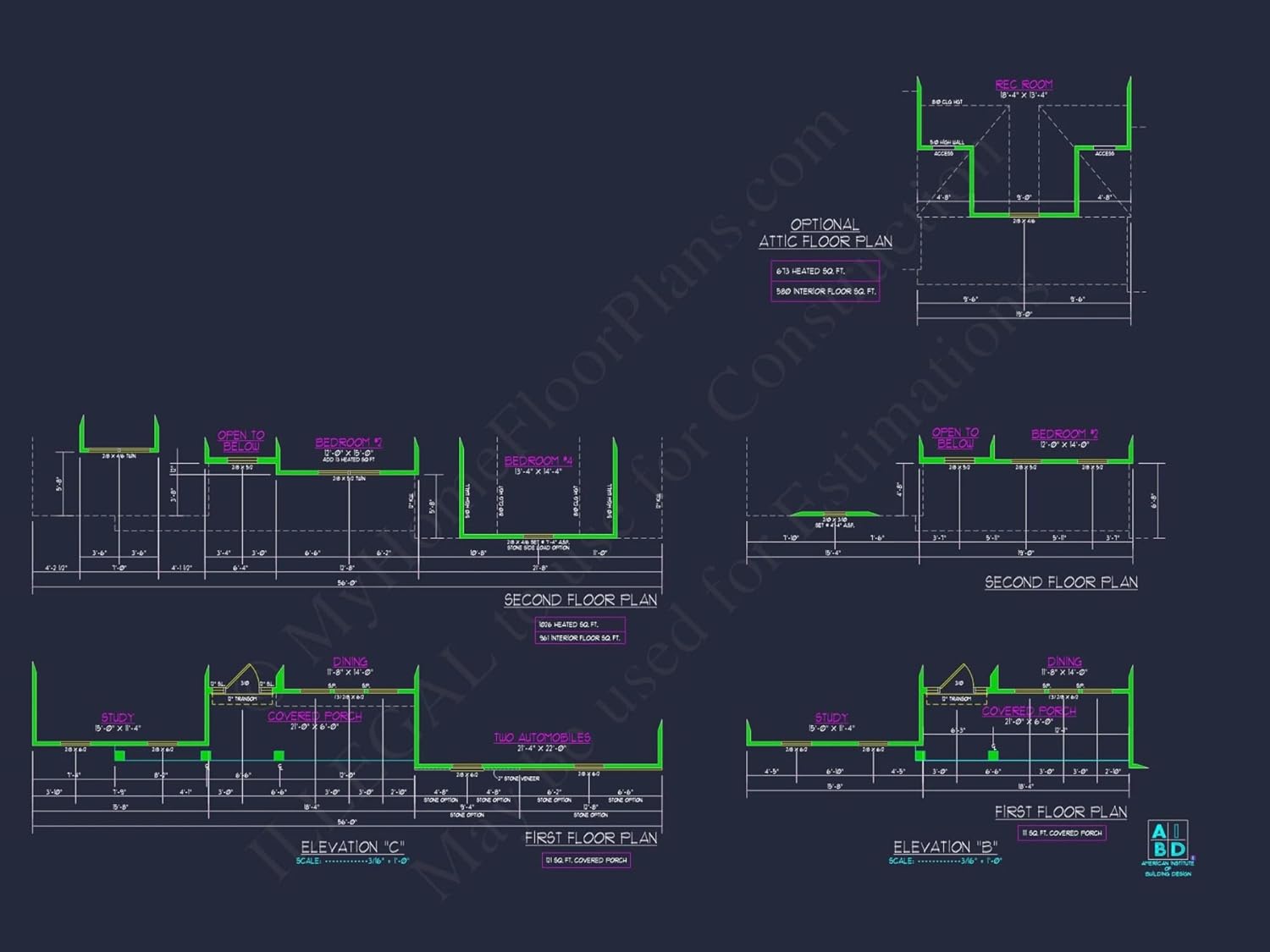 10-1488 HOUSE PLAN - Modern Craftsman House Plan with Versatile Floor Designs