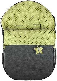 Rosy Fuentes - Saco de Capazo Grupo 0-10 x 50 x 60 cm - Color Amarillo - Poliéster y Algodón - Equipado para ser Ajustado - Saco Universal para Silla de Bebé Grupo 0
