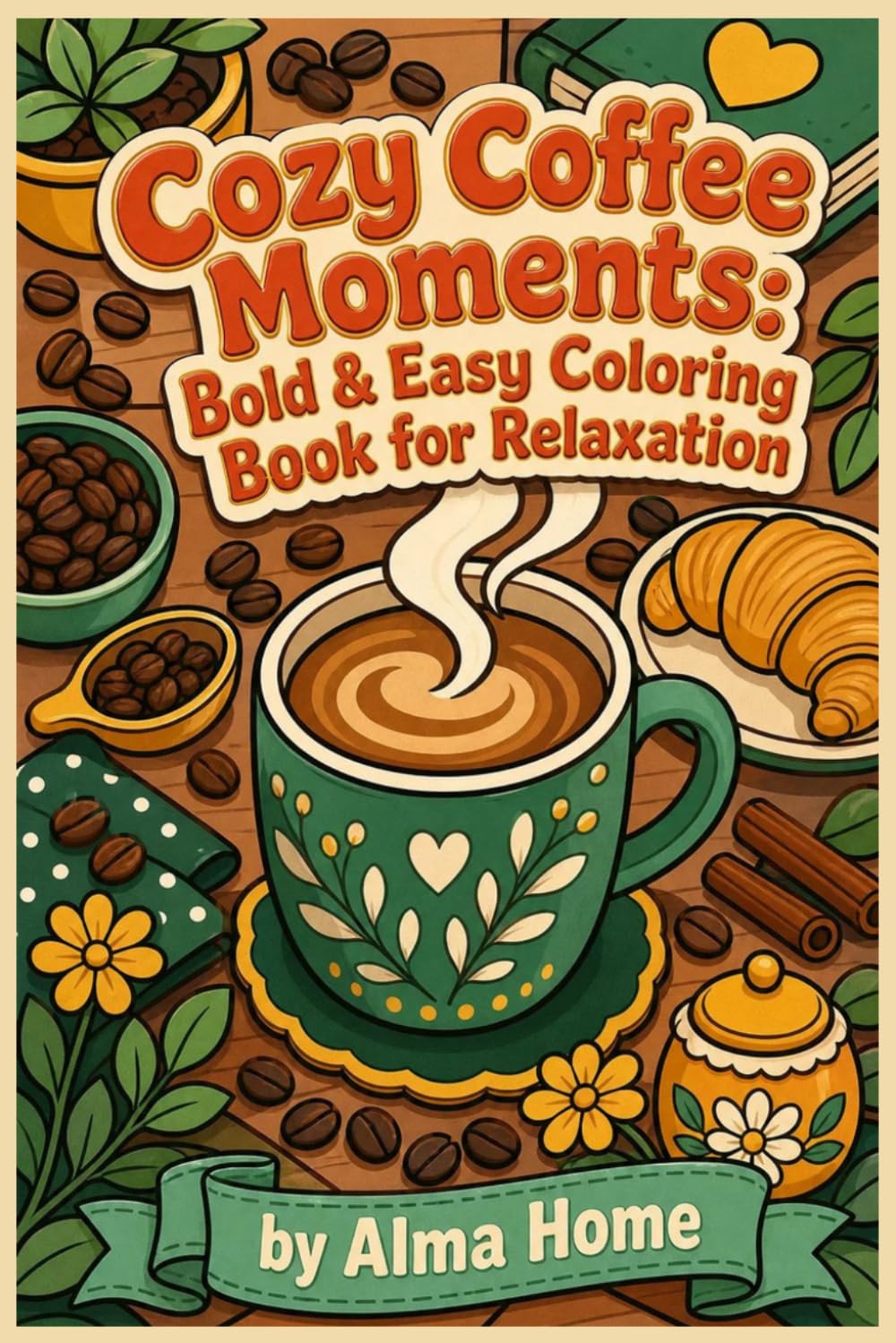 Cozy Coffee Moments:: Stress Relief Coloring Pages Featuring Cozy Cafés, Books, and Relaxing Moments