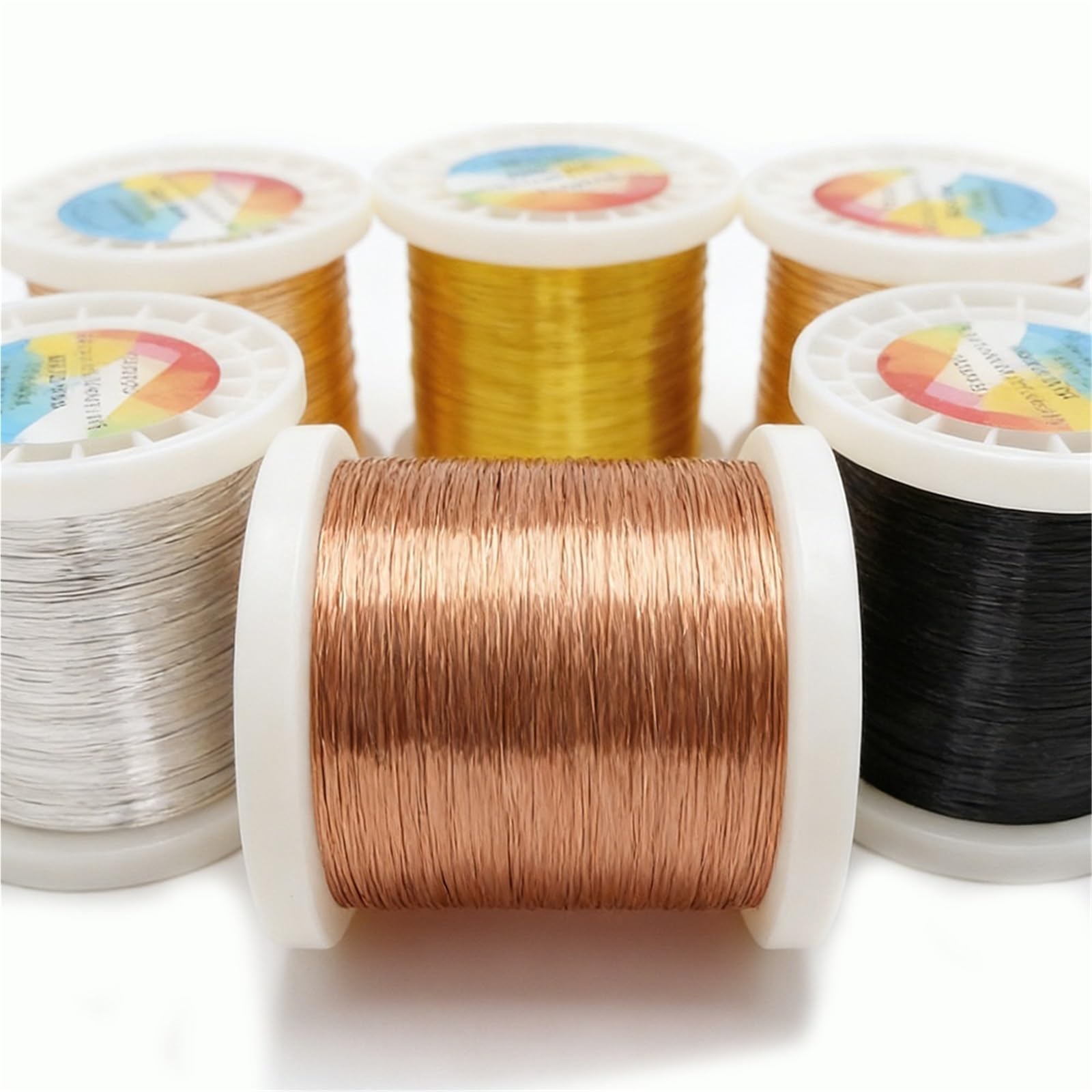 1KG/rollo de alambre acero revestido cobre, calibre 26 28 32, alambres artesanales for hacer, envolver y manualidades(Bright silver,0.3mm 28gauge 1KG)