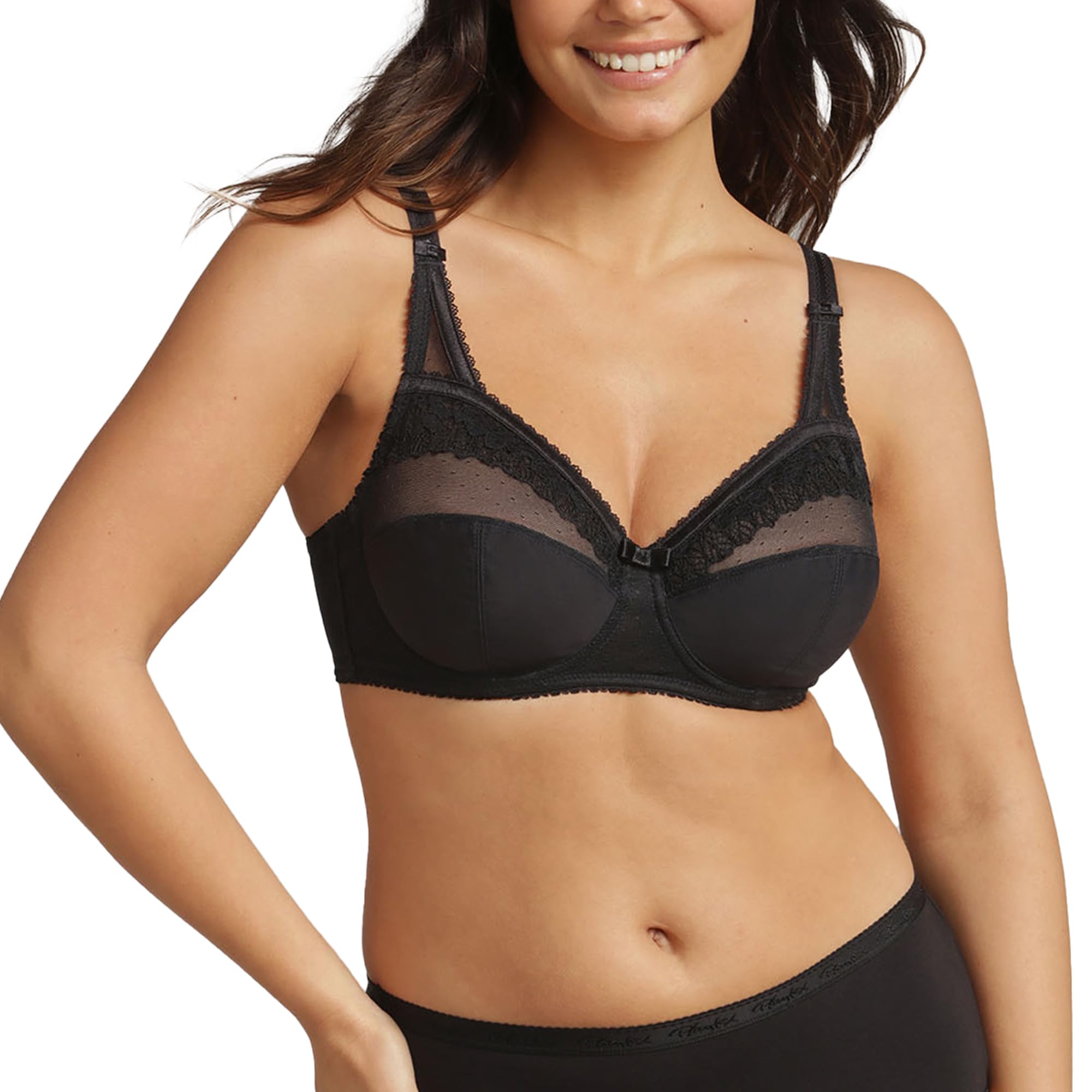 Playtex Women's Classic Micro Support Underwired Everyday Bra, Black (Noir), 34D (Manufacturer Size: 90D)