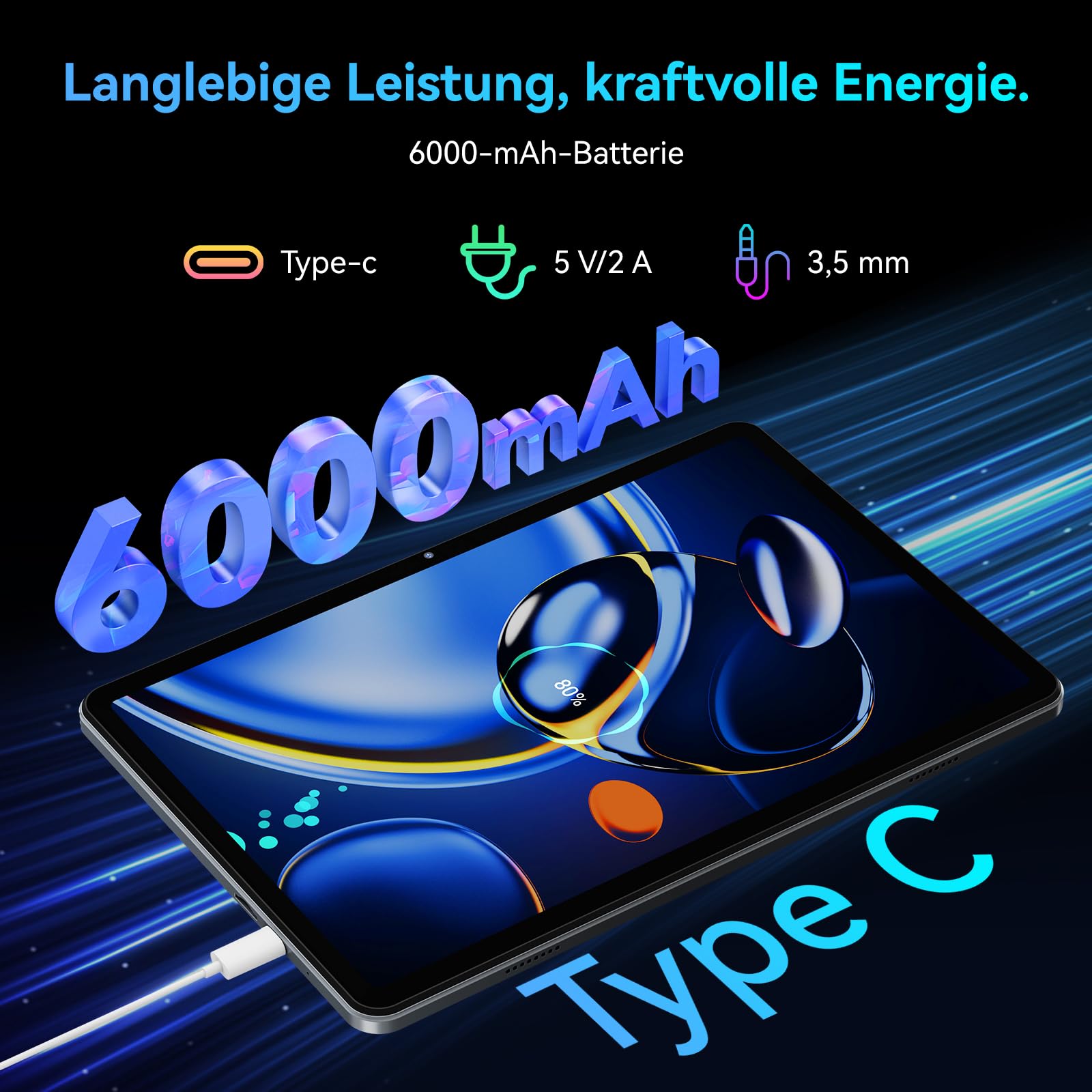 TABWEE 2026 Android Tablet 10 Zoll - 12GB RAM +128GB ROM (2TB TF) | Tablet für Senioren, Schüler & Kinder, 6000mAh, Gemini AI 3.5, Widevine L1, 5G WiFi