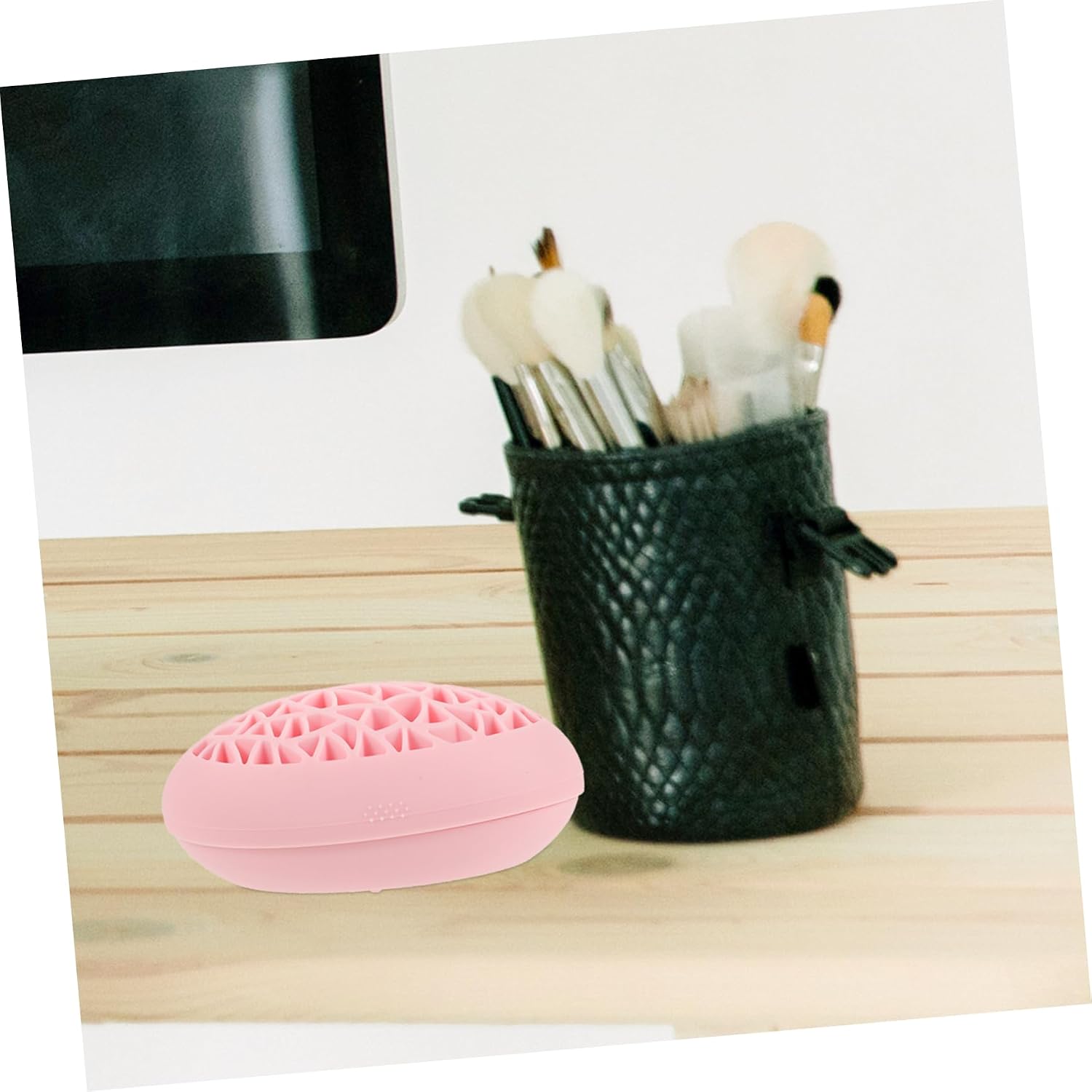 DOITOOL Makeup Brush Drying Stand Birds Nest Design Compact Silicone Organizer Rack image 2