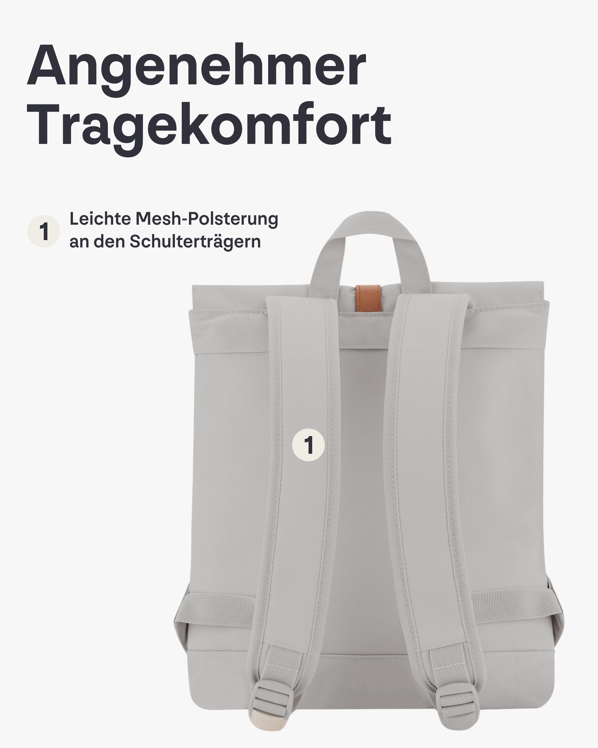 Johnny Urban Rucksack Damen - Mia - Schlanke Tasche mit Laptopfach - Aus Recyceltem PET - 7L - Wasserabweisend - Sand