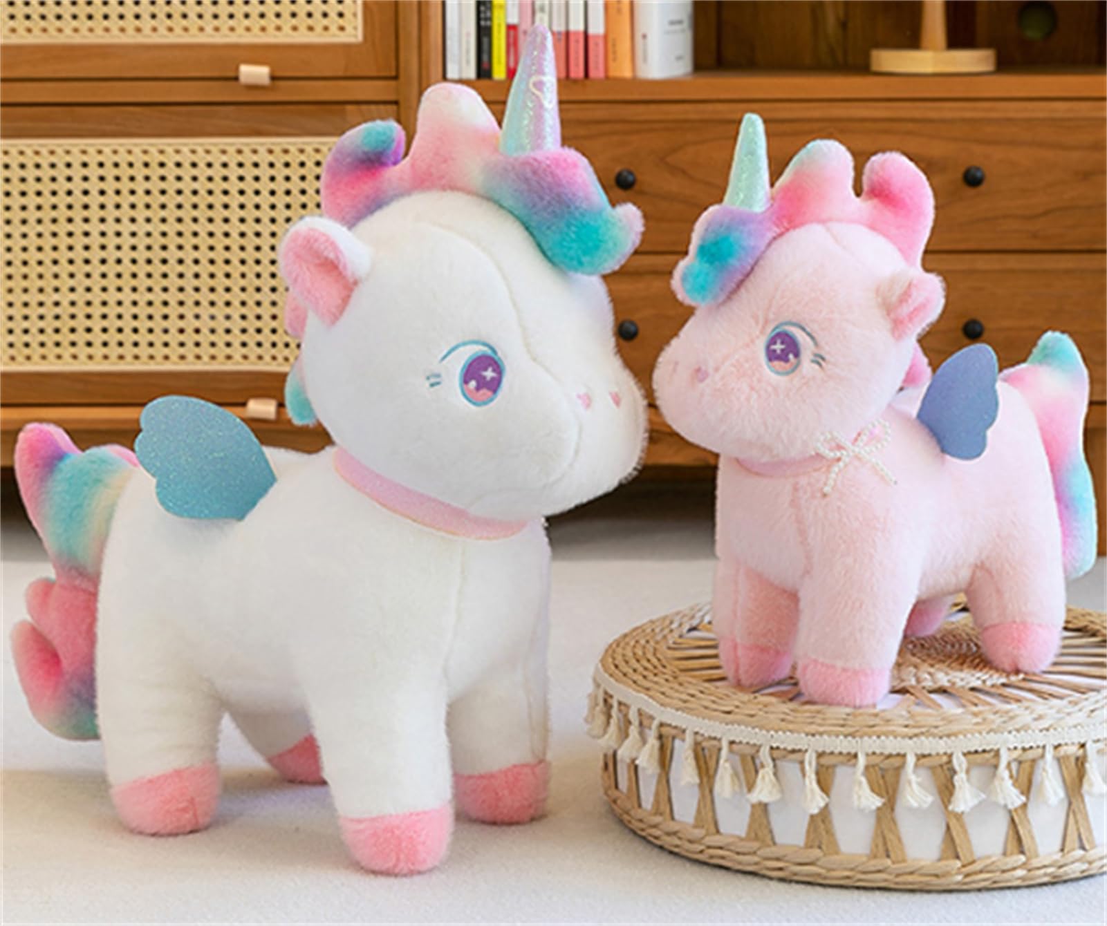 Plüsch Einhorn Kuscheltier - Regenbogen Plüschtier-Einhorn - Kinder-Kuscheltier - Weiches Einhorn Kissen-Stofftier Für Kinder Und Babys (100cm,Rosa)