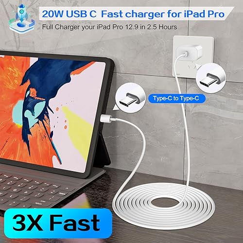 Miniatura 5 de Cargador para iPhone 17 y 16 Pro, carga rápida de 20 W, USB C, paquete de 2 cargadores rápidos para iPhone de 6 pies tipo C, cable de carga rápida