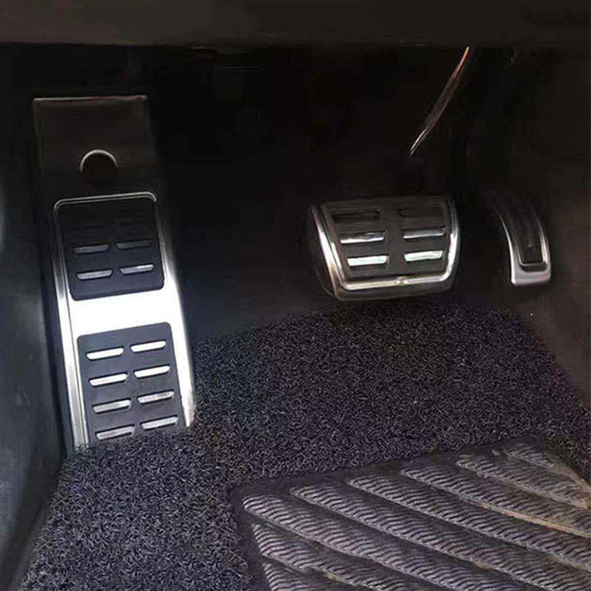 Fußablage Pedalabdeckung Aus Edelstahl + Gummi Für Audi A4 B9 & A5 2017–2024 Fußablage Pedalabdeckung Aus Edelstahl + Gummi Für Audi A4 B9 & A5 2017–2024