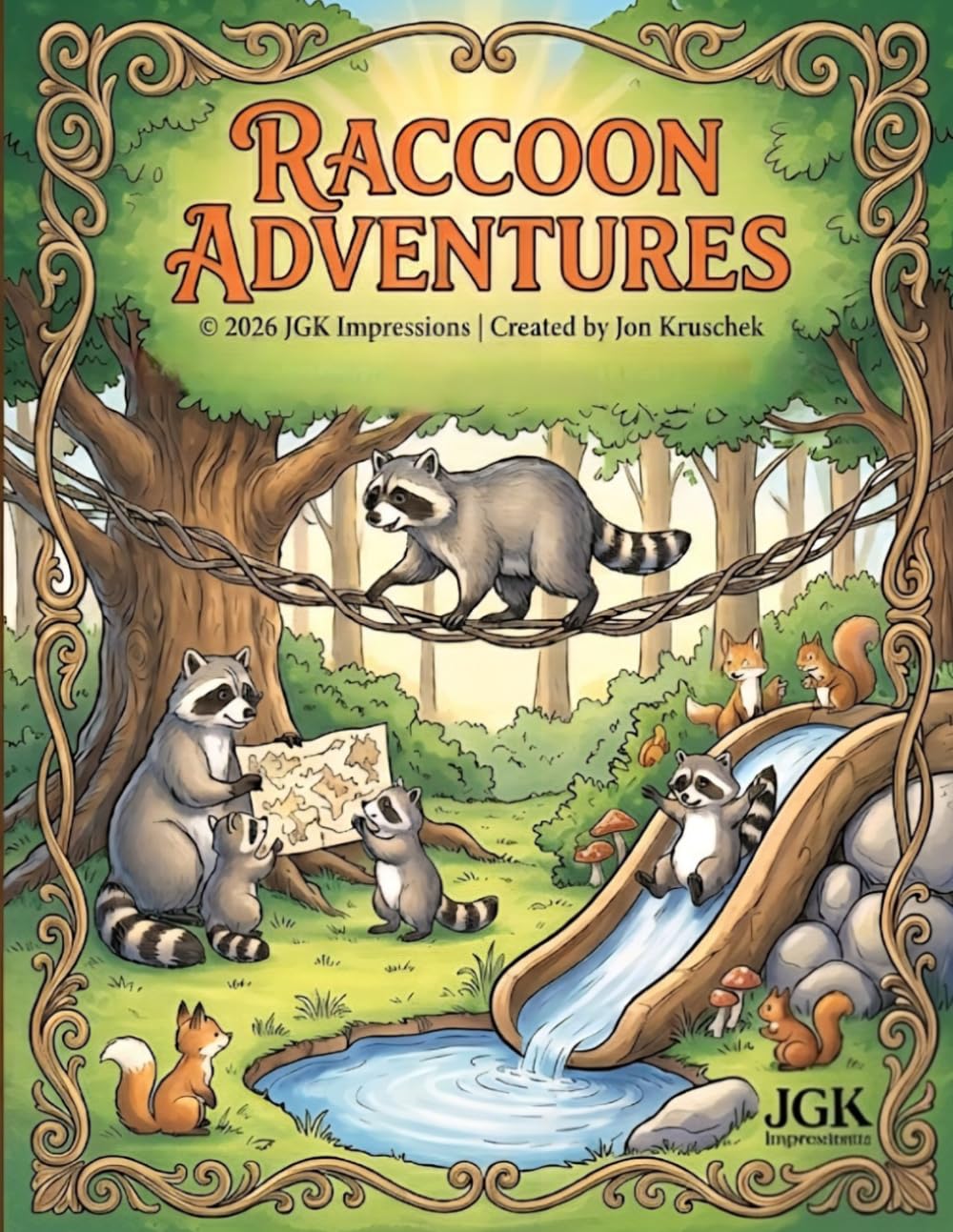 Raccoon Adventures: A Cute Wildlife Coloring Book