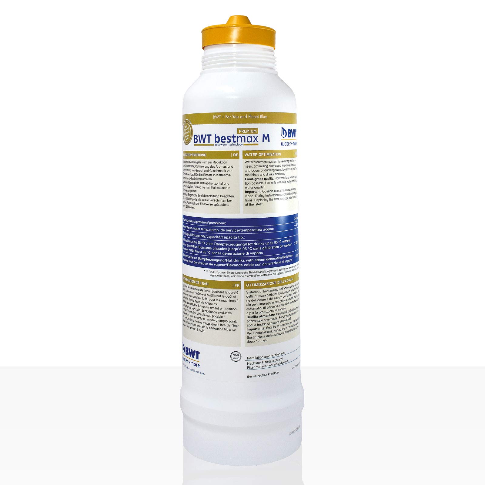 BWT Bestmax Premium Filtro per l'acqua M Kit di installazione con testa filtrante - Capacità 2050 l a 10° di durezza totale.