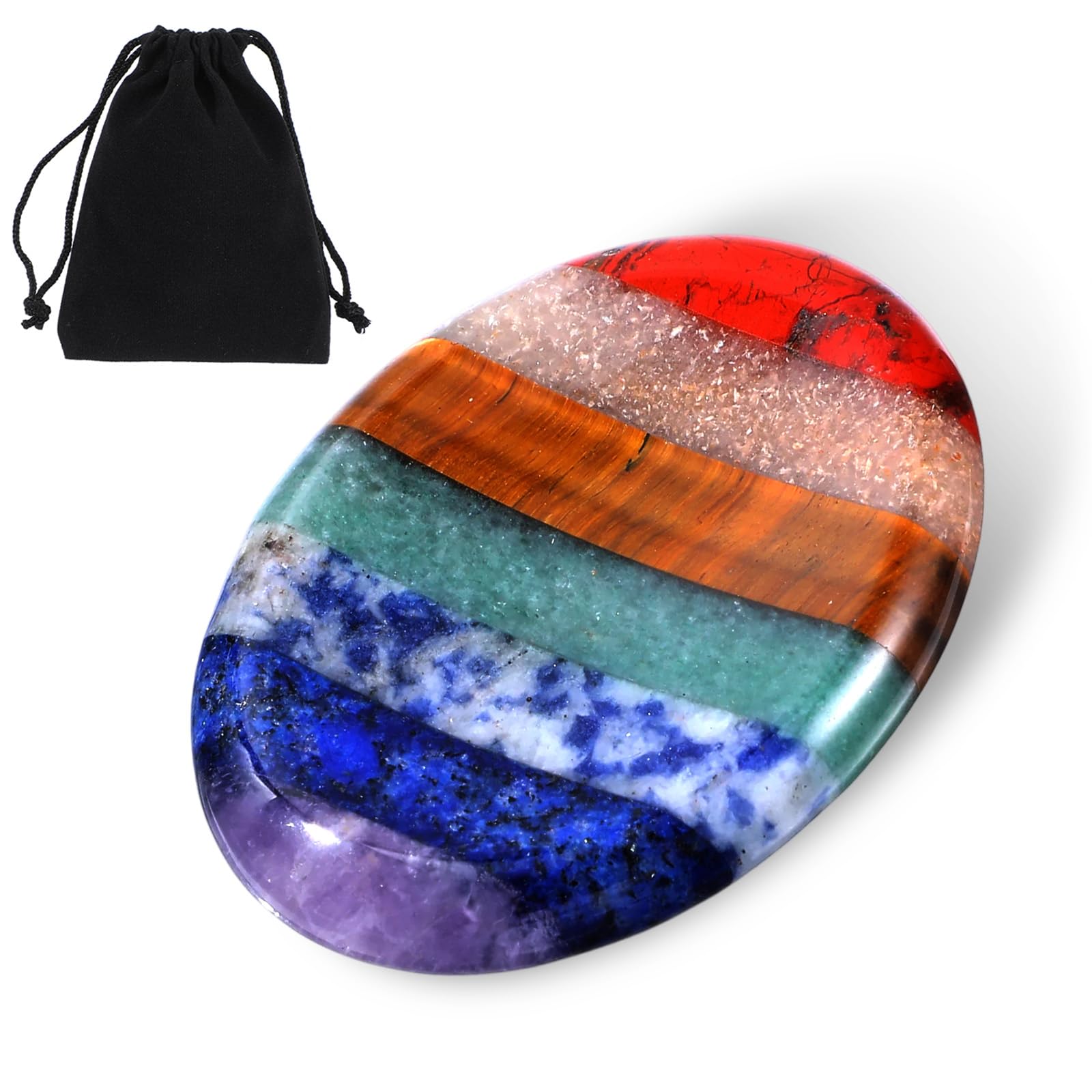 Sibba Chakra Kristalle Daumen Kristall Palm Pocket Handschmeichler Stein Chakra Massagestein Steine Oval Edelsteine Glückssteine Kristalle Edelsteine Glücksbringer Sorgensteine für Meditation Geschenk