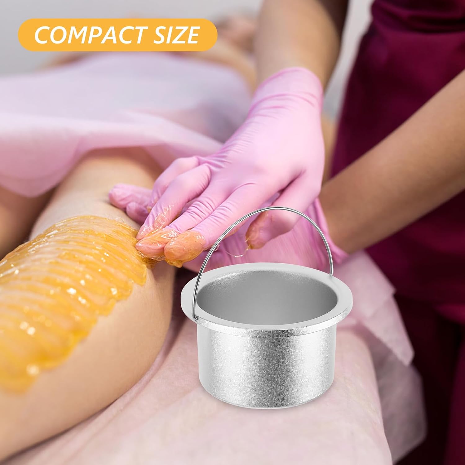 Cabilock Wax Warmer Inner Pot Replacement Aluminum Alloy 600cc Wax Melting Bowl for Hair Removal Waxing Machine Accessory