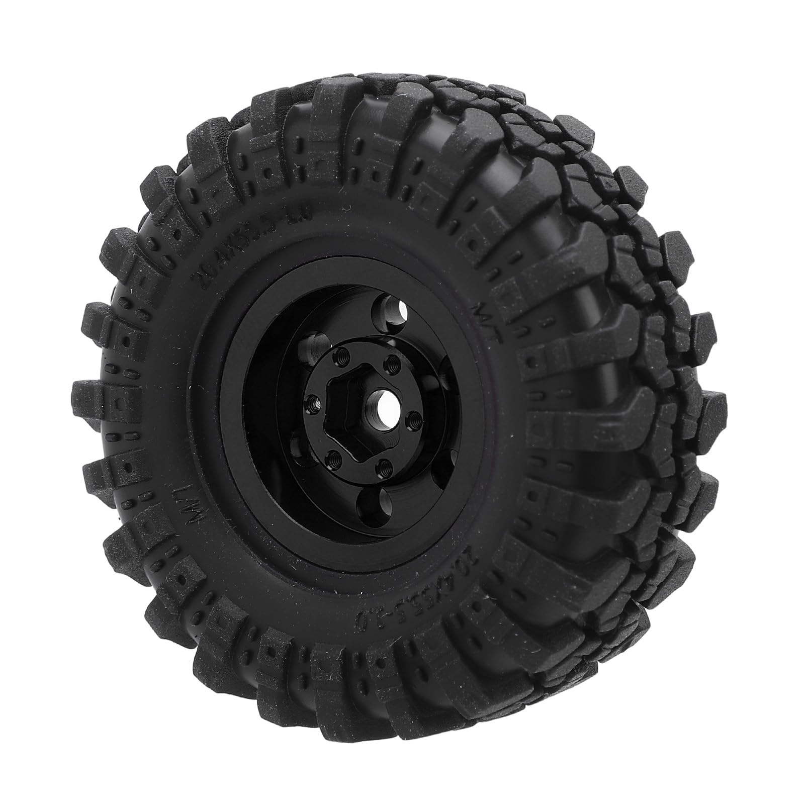 Beadlock 1.0 Beadlock RC, 6-otworowa felga ze stopu aluminium, do samochodów gąsienicowych 1/24 RC (czarna)