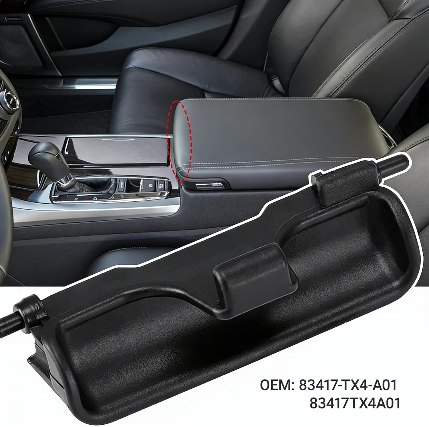 Center Console Armrest Lid Latch Compatible with RDX 2013 2014 2015 2016 2017 2018 Latch Lock Knob, Armrest Lid Latches with Same Spring as Original, OE#83417-TX4-A01 83417TX4A01
