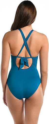 Miniatura 2 de La Blanca Traje de baño de una pieza para mujer, cuello alto, ojo de cerradura Island Goddess
