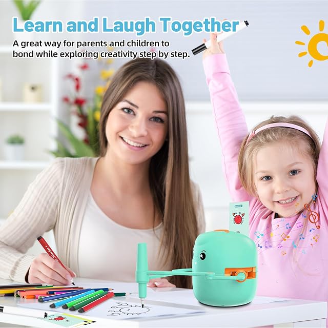 Foto 7 de 7 de Jremreo Robot de dibujo para niños con tarjetas educativas y bolígrafos, pintura educativa interactiva con voz