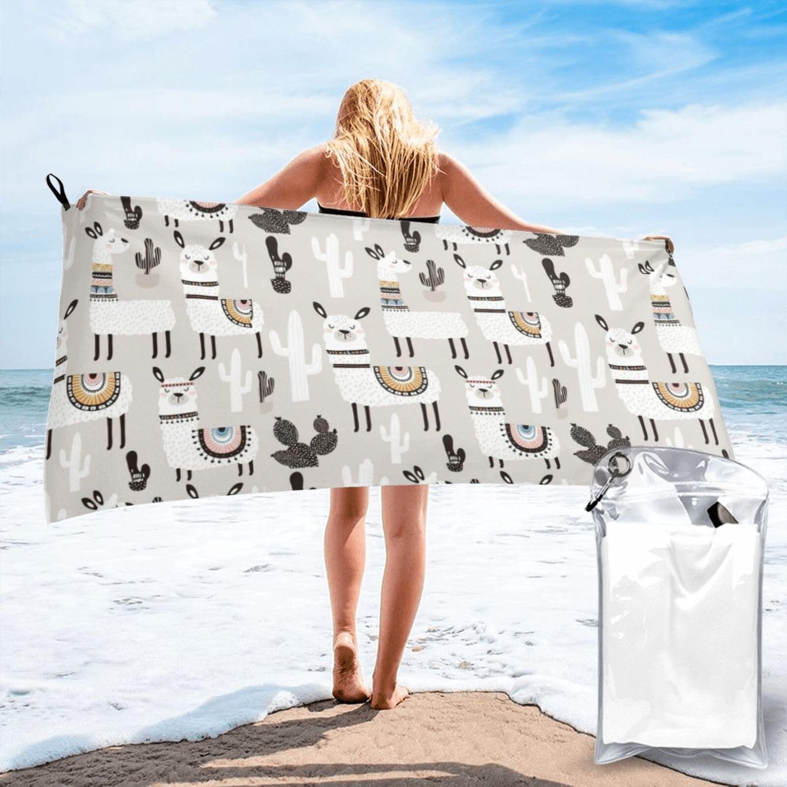 WYCZHY Cute Giraffe With Colors Sunglasses Funny Print Beach Towel Soft Quick Dry For Spa Pool Gym Vacation Travelers Women Men Adults Sauna Gift