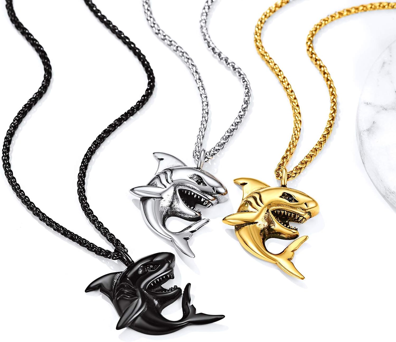 PROSTEEL Stainless Steel Shark/Octopus/Wolf Tooth Necklace for Men Women, Black/Gold/Silver Tone, Punk Rock Necklace, 22inch-24inch Adjustable, Come with Box - Image 3