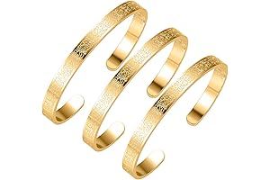 AYATUL KURSI CUFF | WOMEN Serenity Prayer Silver Islam Muslim Arabic Allah ENGRAVED Bracelet