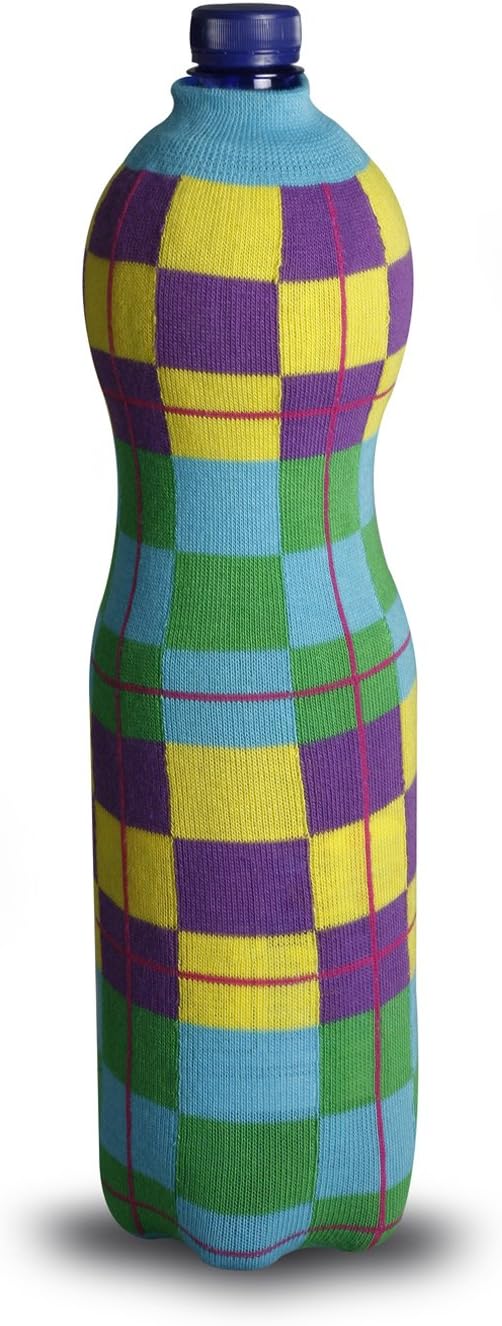 Thebodyb Multicolor Chess couvre-bouteille, in fabric, color sky blue