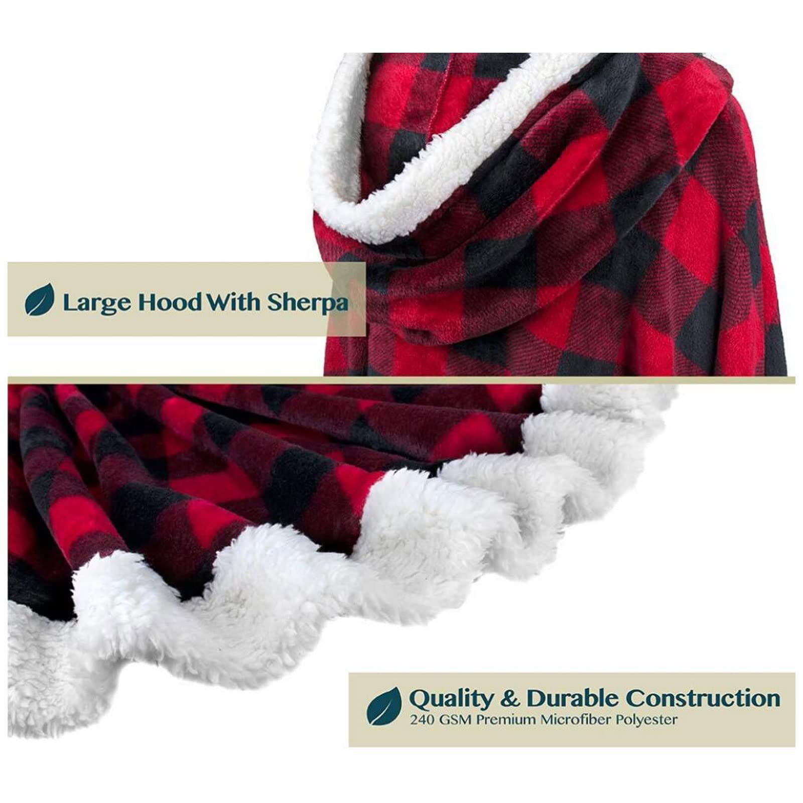 Geagodelia Poncho Cape Femme Hiver Chaud Écharpe Châle Foulard