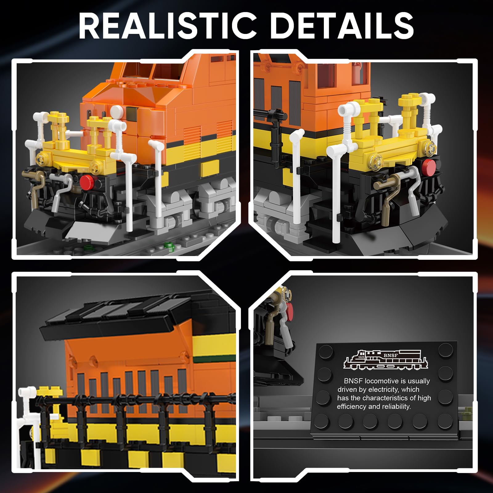 Mould King 12041 Northern Locomotive Model Building Blocks Kit, MOC 1362+ PCS Freight Train Construction Toy Set - Image 4