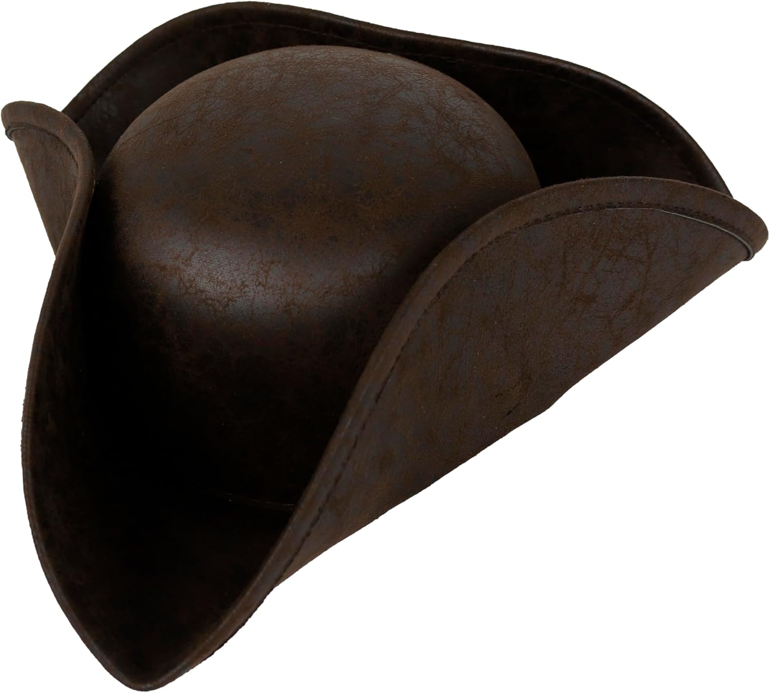 UQJE Authentic Pirate Hat for Women Adult Leather Tricorn Hat Halloween Colonial Costume Accessory - Image 2