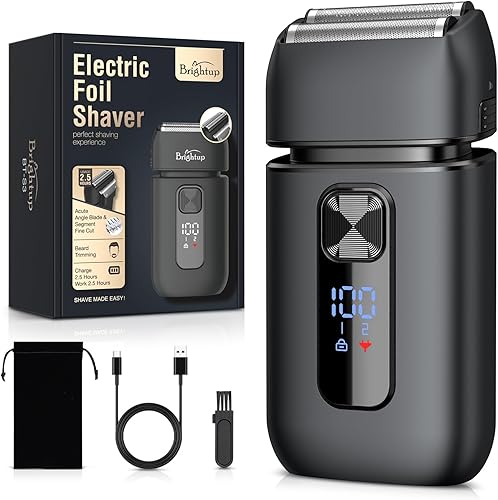 Brightup Afeitadoras eléctricas de aluminio para hombres  Afeitadora eléctrica lisa y cerrada para hombres con recortador desplegable  Afeitado en disponible en Yaxa Costa Rica