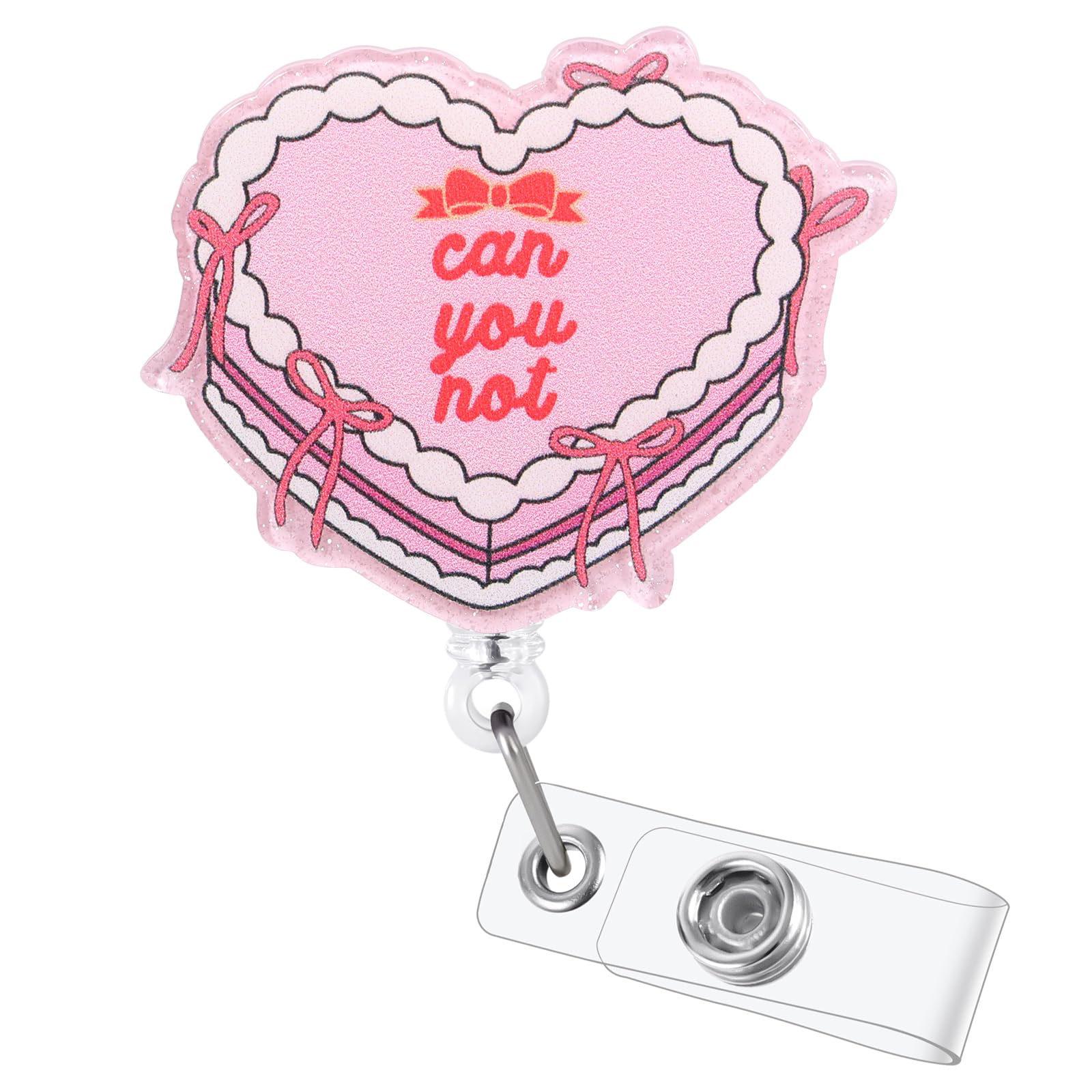 Can You Not Funny Badge Reel | Cute Cake Retractable ID Card Badge Holder | Name Tag Office Badge Clip for RN LPN CNA MA ER Night Shift Nurse Nursing Student Doctor | Coworker Gifts | Alligator Clip