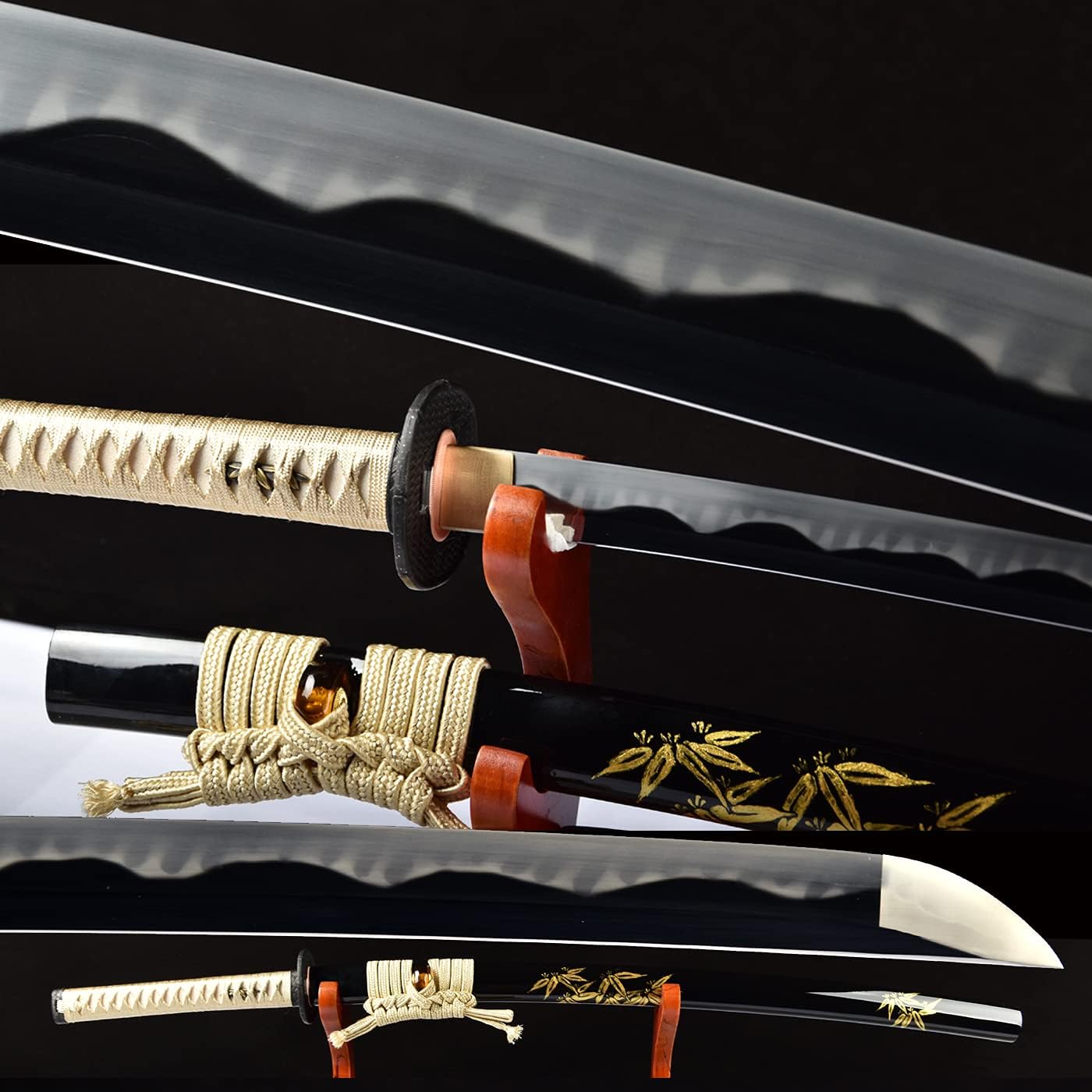 HERO SWORD Razor Sharp Clay Tempered T10 Steel Blade Katana Real Notare Hamon Japanese Samurai Sword Traditional Handmade Hadori Polishing Knife High-end Collectibles