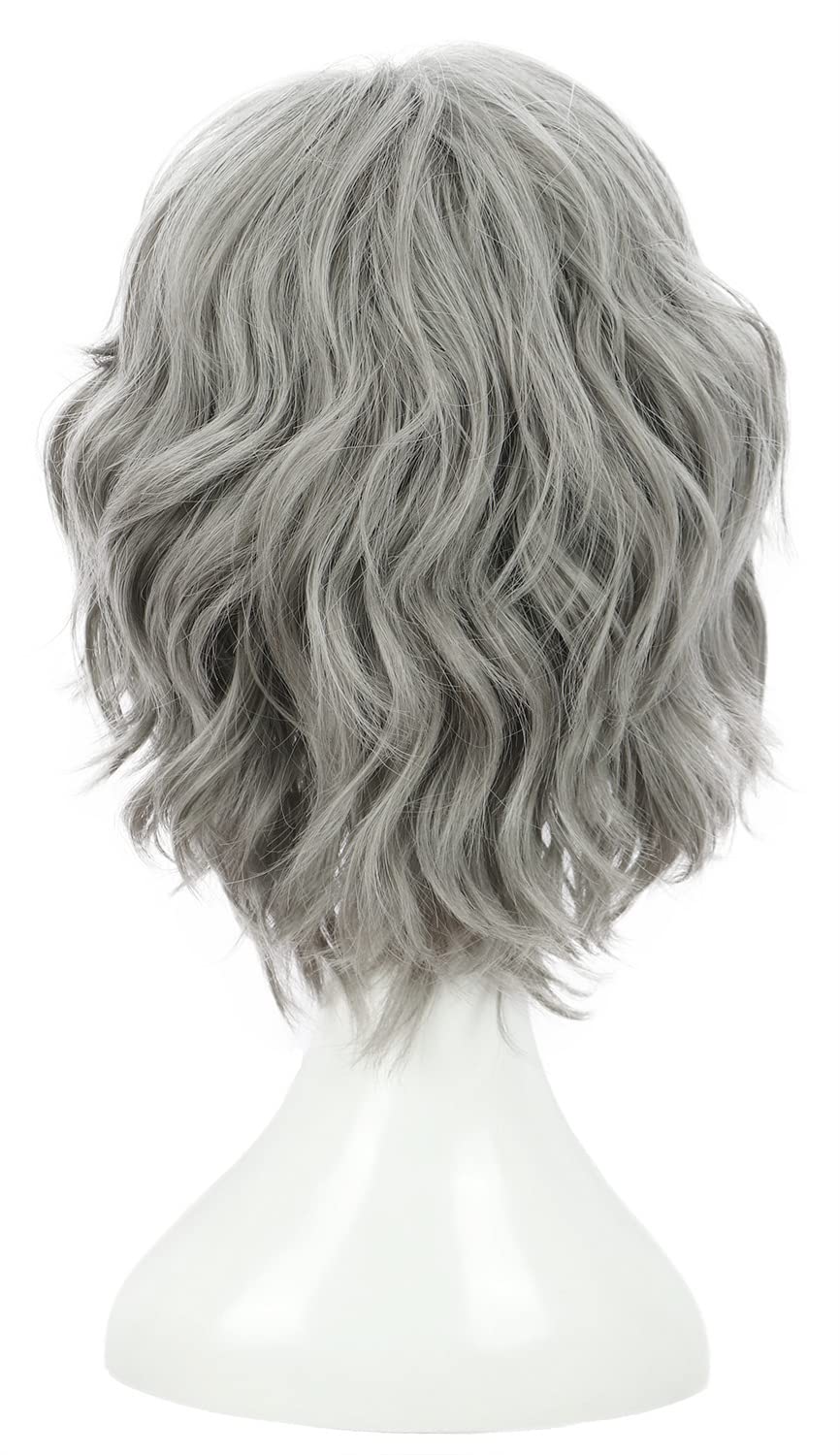 karlery Old Lady Gray Wavy Wig Natural Looking Daily Halloween Cosplay Party Wig - Image 4