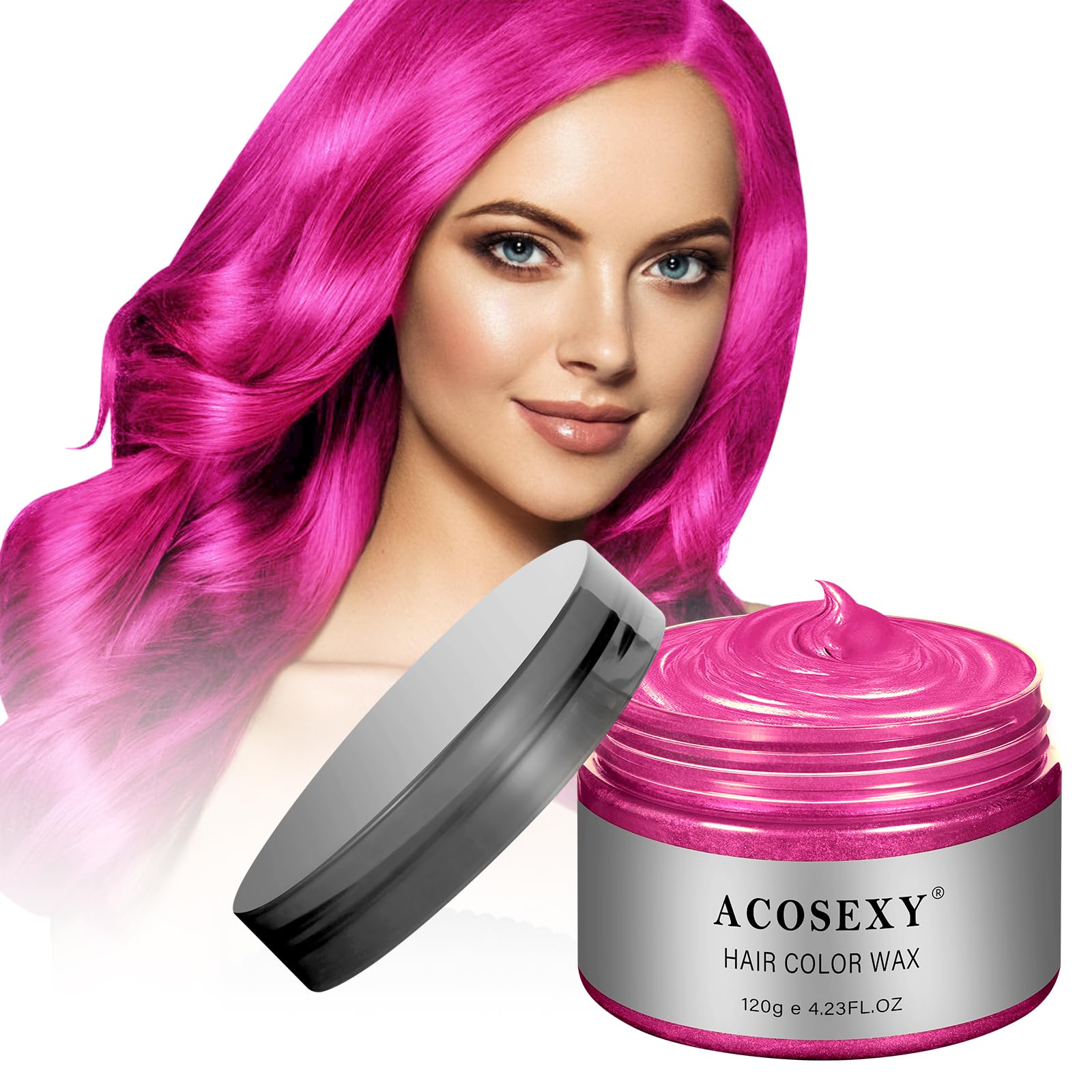 Temporary Hair Color Wax Dye,Hair Spray Color, Natural Hair Wax Color, Kids Temporay Hair Wax Dye Ash for Halloween Cosplay,Party,Masquerade (Pink,