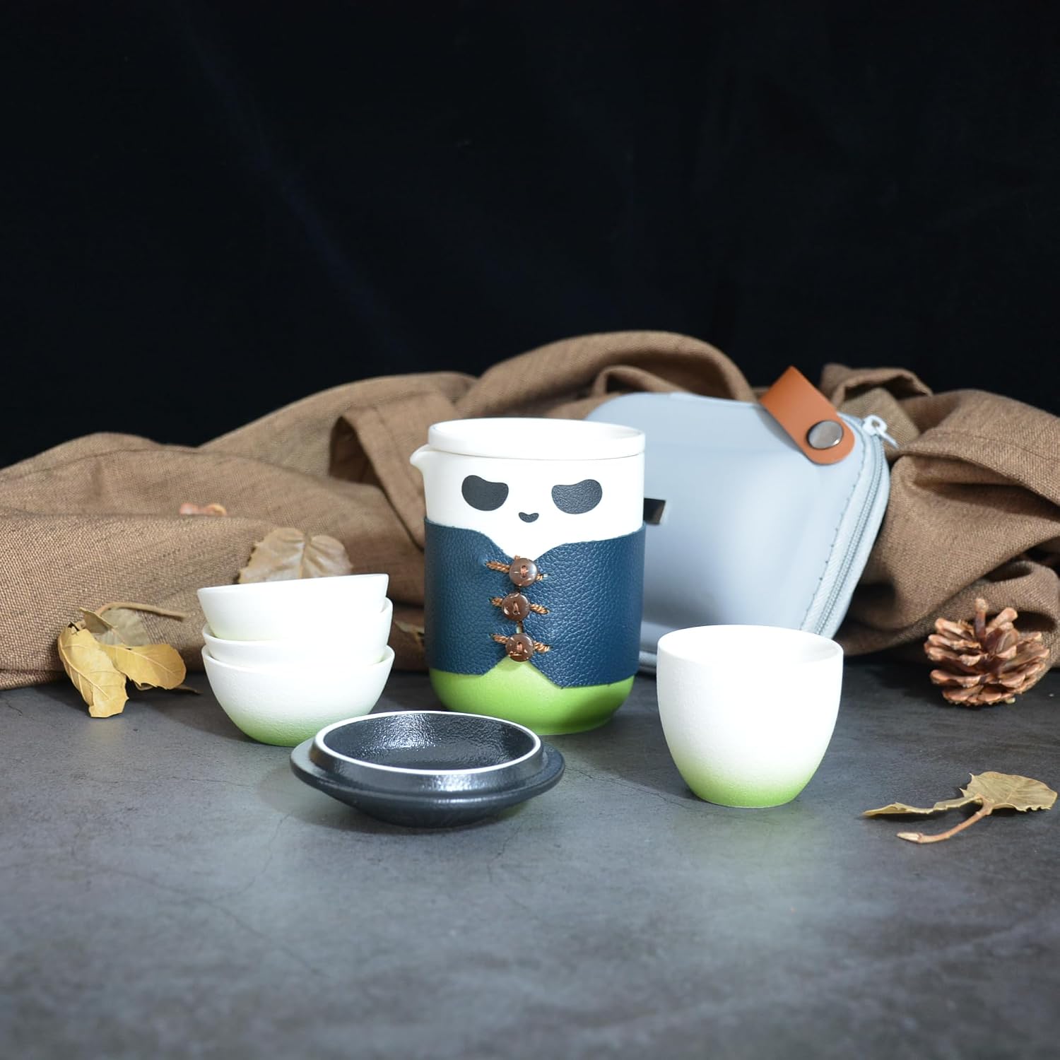 1 Set, Panda-Themed Creative Tea Pot and Cup Travel Set, Handcrafted Ceramic Coffee/Tea Cups, Modern Adorable Style, Ideal for Traveling/Dining, Perfect for Valentine's Day/Birthday Gifts