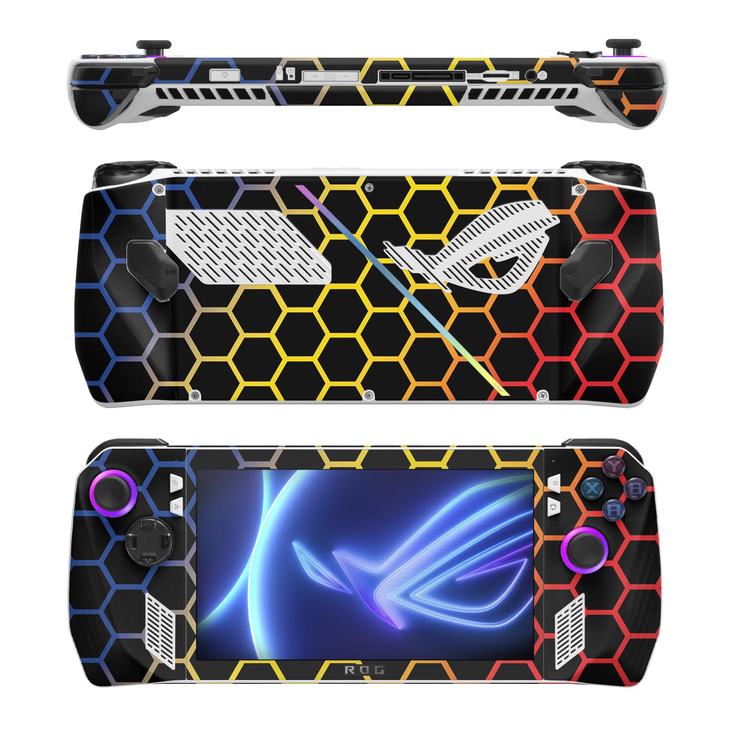 MightySkins Skin Compatible with Asus ROG Ally - Primary Honeycomb | Protective, Durable, and Unique Vinyl Decal wrap Cover | Easy to Apply