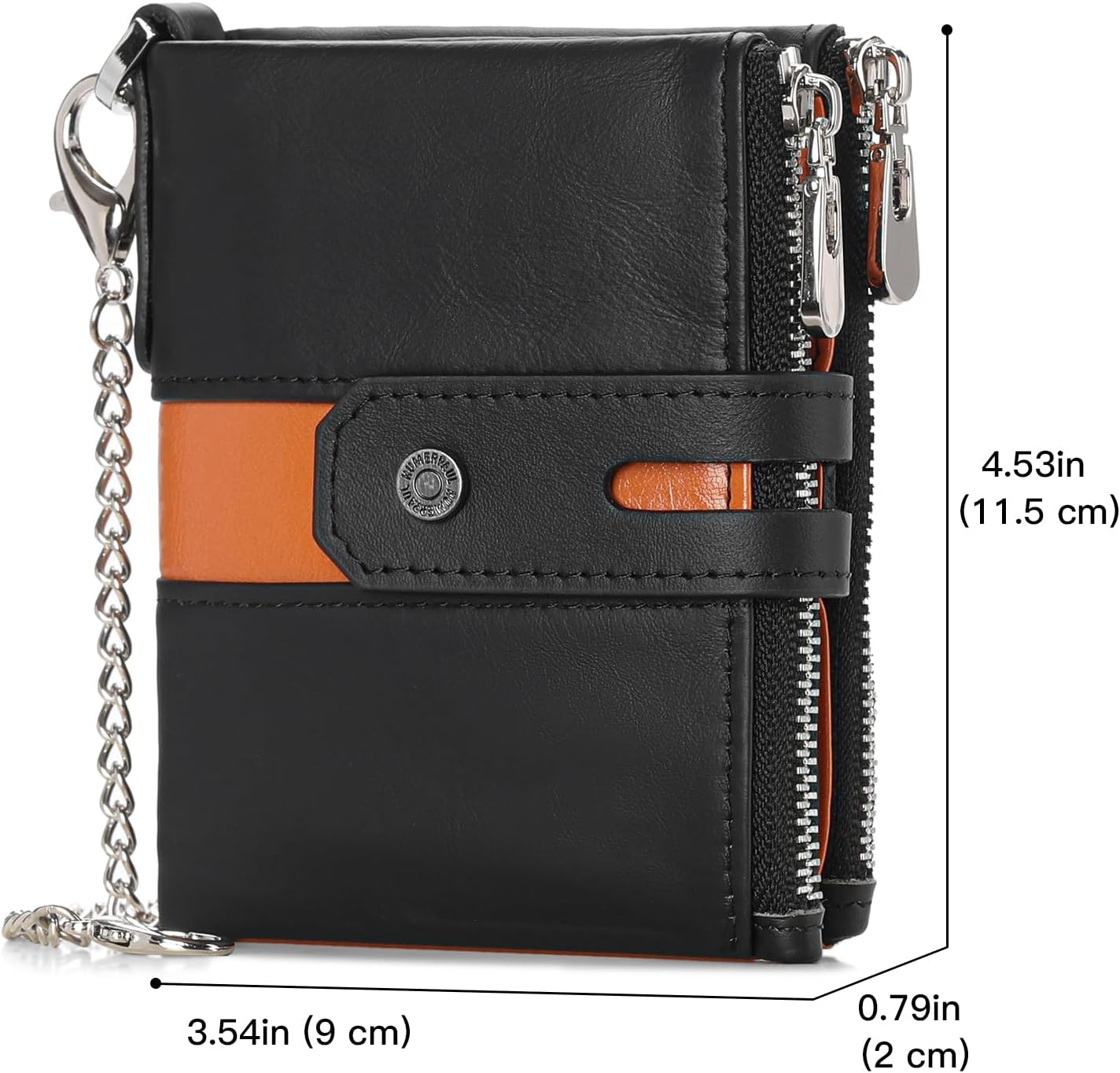 GAEKEAO Chain Wallets for Men - Bifold RFID Blocking Mens Wallet with Chain, High Security Leather Wallets with Coin Pocket - Image 4