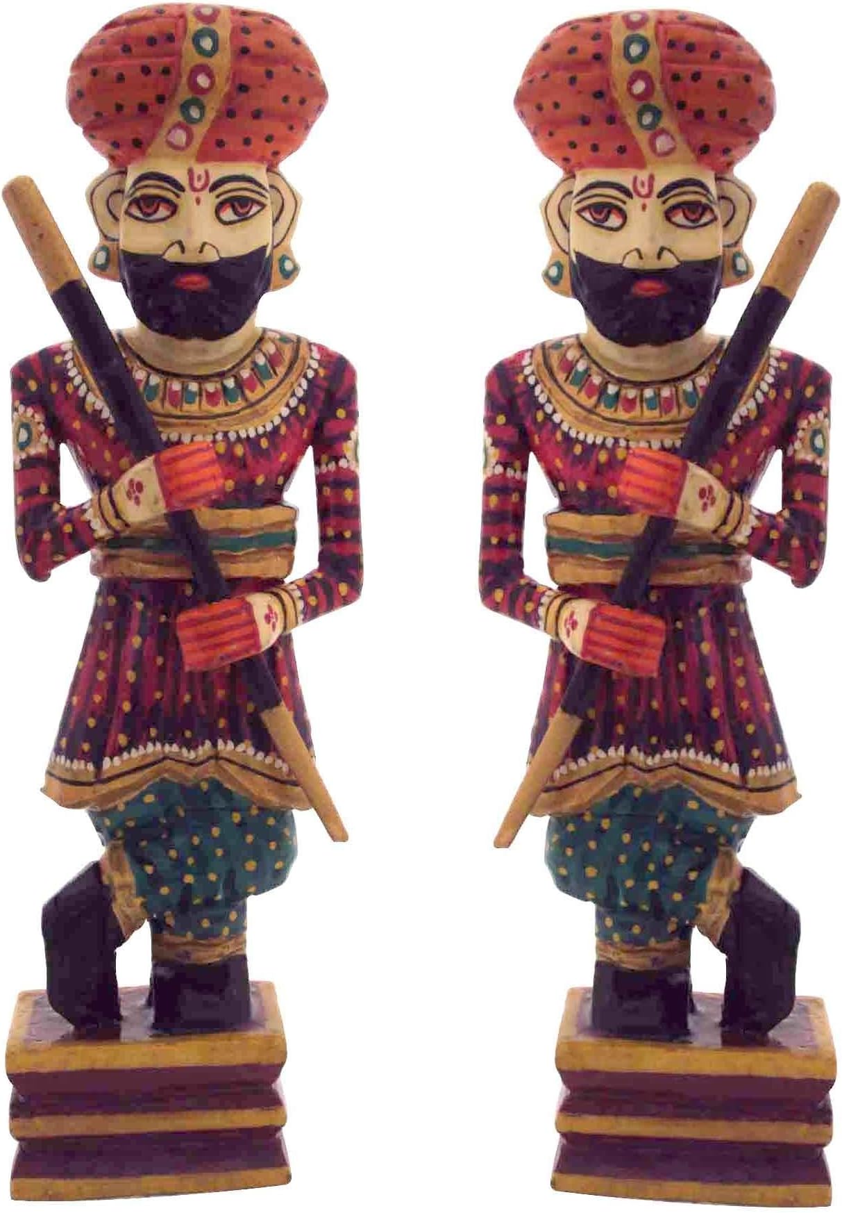 EtsiBitsi Wood Showpiece (15 inch, Multicolour)