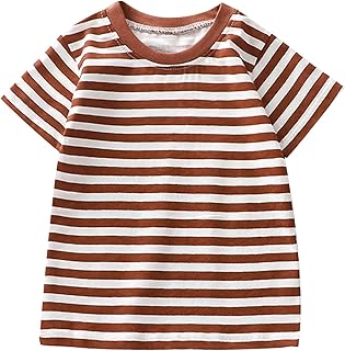 Tops de verano Sudadera Niñas Rayas Cuello Redondo Niños Jersey Casual Manga Corta Tops Casual Adolescentes Niñas Túnica