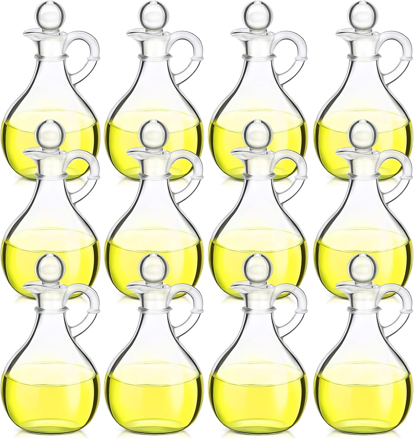 Zopeal 12 Pieces 12 oz Glass Oil and Vinegar Cruets with