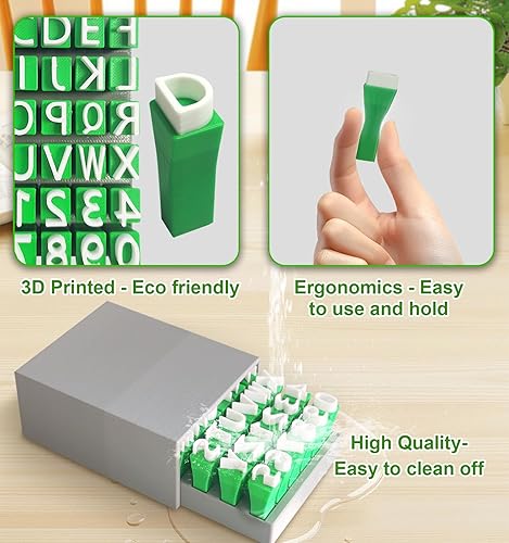 Miniatura 3 de Sellos de letras para arcilla, juego de sellos del alfabeto de arcilla polimérica para cerámica, sellos de cerámica para arcilla personalizados,